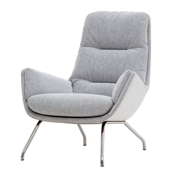 Sessel Garbo I Webstoff - Chrom - Stoff Saia Hellgrau Sessel Garbo I Webstoff - Chrom - Stoff Saia Hellgrau
