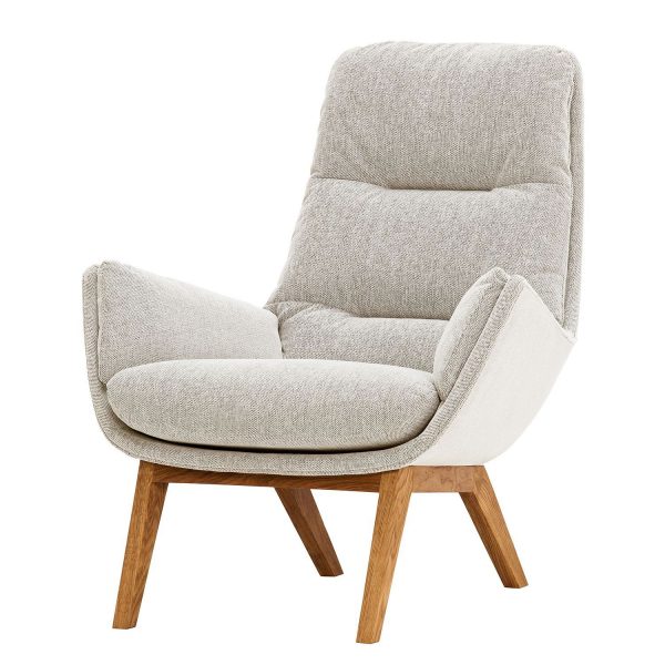Sessel Garbo I Webstoff - Eiche - Stoff Saia Beige Sessel Garbo I Webstoff - Eiche - Stoff Saia Beige