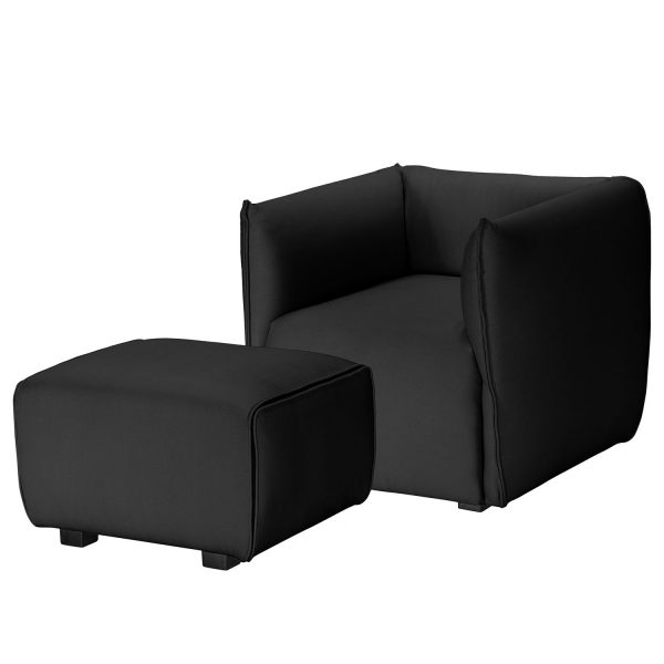 Sessel Grady I Webstoff - Mit Hocker - Anthrazit Sessel Grady I Webstoff - Mit Hocker - Anthrazit
