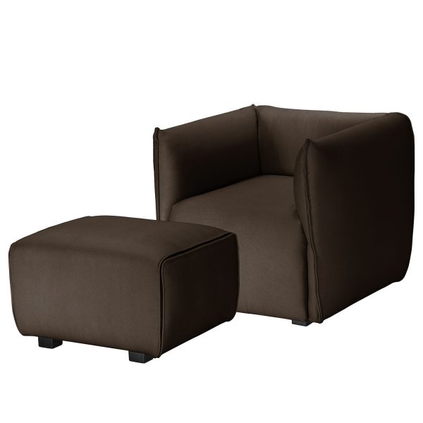 Sessel Grady I Webstoff - Mit Hocker - Espresso Sessel Grady I Webstoff - Mit Hocker - Espresso