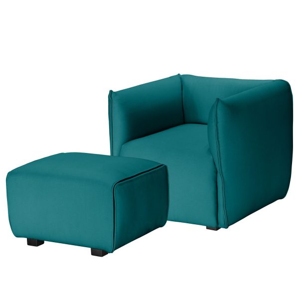 Sessel Grady I Webstoff - Mit Hocker - Petrol Sessel Grady I Webstoff - Mit Hocker - Petrol