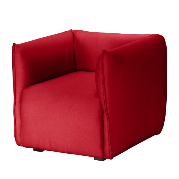 Sessel Grady I Webstoff - Ohne Hocker - Rot Sessel Grady I Webstoff - Ohne Hocker - Rot