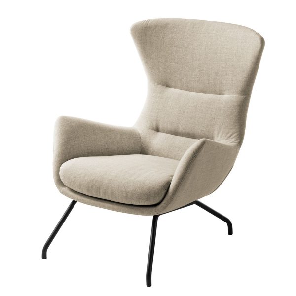 Sessel Hepburn II - Schwarz - Stoff Milan Beige Sessel Hepburn II - Schwarz - Stoff Milan Beige