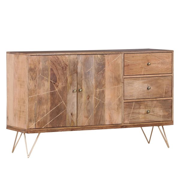 Sideboard Argallo - Mango massiv / Metall - Mango / Gold Sideboard Argallo - Mango massiv / Metall - Mango / Gold
