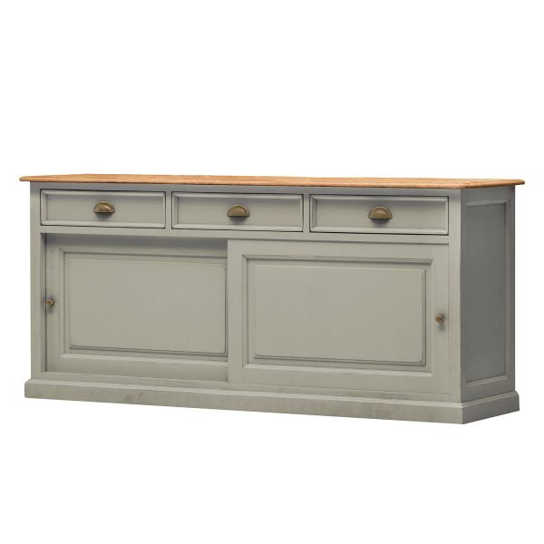 Sideboard Sollerön I - Pinie massiv - Granit / Pinie Honig / Messing Sideboard Sollerön I - Pinie massiv - Granit / Pinie Honig / Messing