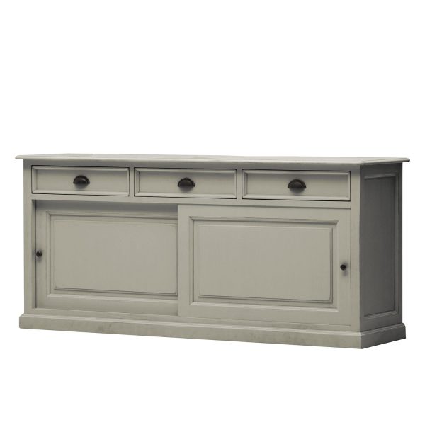 Sideboard Sollerön I - Pinie massiv - Granit / Schwarz Sideboard Sollerön I - Pinie massiv - Granit / Schwarz