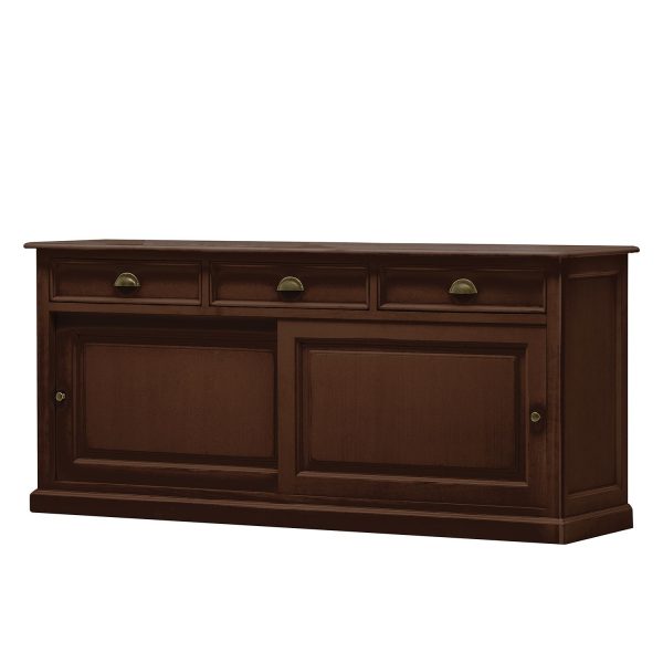 Sideboard Sollerön I - Pinie massiv - Pinie Braun / Messing Sideboard Sollerön I - Pinie massiv - Pinie Braun / Messing