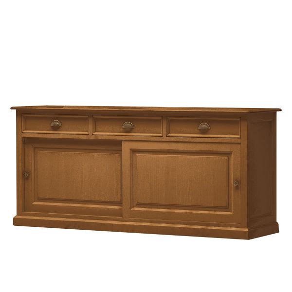 Sideboard Sollerön I - Pinie massiv - Pinie Honig / Messing Sideboard Sollerön I - Pinie massiv - Pinie Honig / Messing