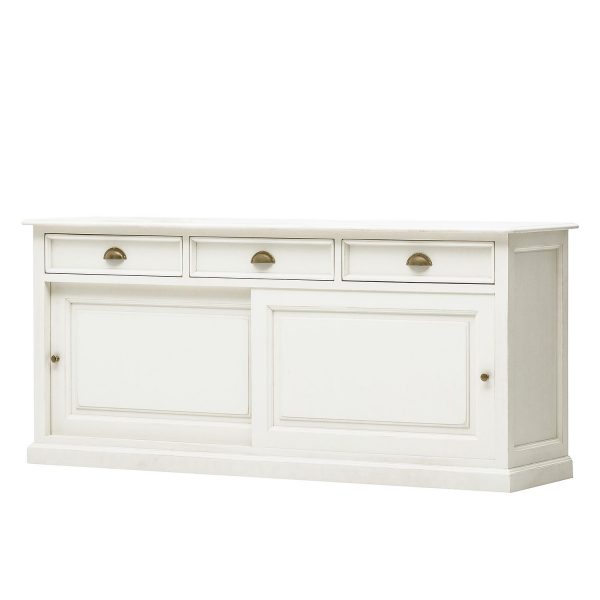 Sideboard Sollerön I - Pinie massiv - Pinie Weiß / Messing Sideboard Sollerön I - Pinie massiv - Pinie Weiß / Messing