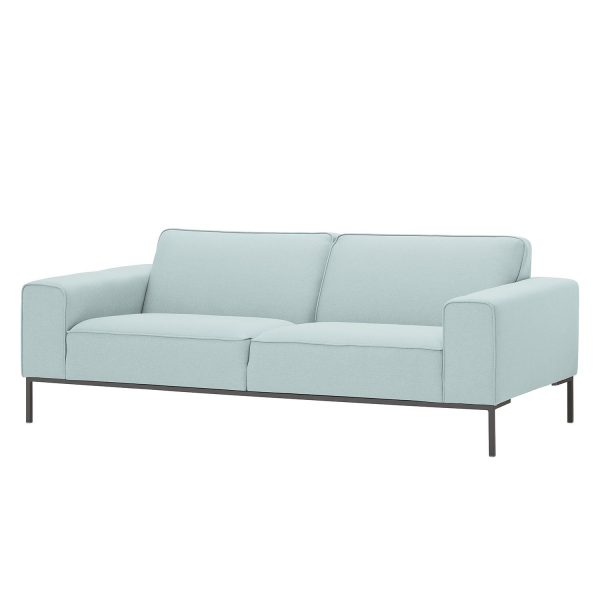 Sofa Ampio (3-Sitzer) Webstoff - Grau - Stoff Floreana Mintgrün