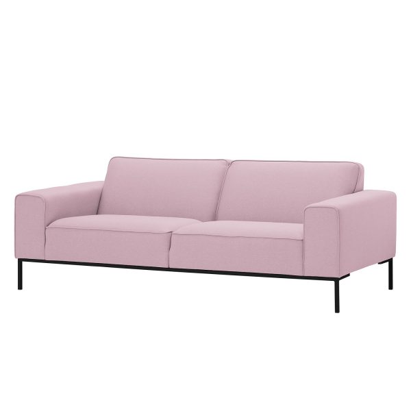 Sofa Ampio (3-Sitzer) Webstoff - Schwarz - Stoff Floreana Rosa