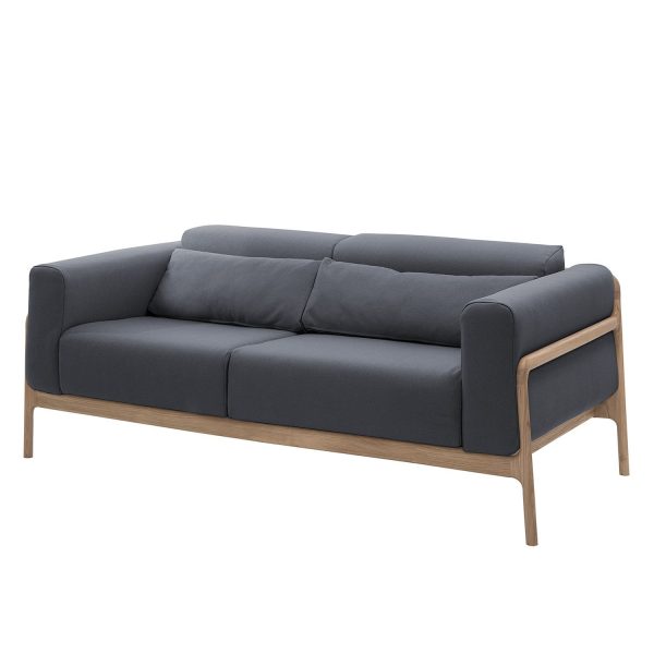 Sofa Fawn (2-Sitzer) Webstoff - Eiche - Stoff Ever Anthrazit