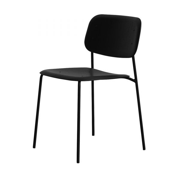 Soft Edge Stuhl mit Stahlgestell schwarz seidenglänzend Soft Edge Stuhl mit Stahlgestell schwarz seidenglänzend