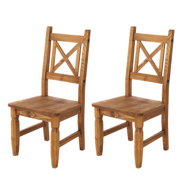 Stuhl Zacateca (2er-Set) - Kiefer massiv - Antik Stuhl Zacateca (2er-Set) - Kiefer massiv - Antik