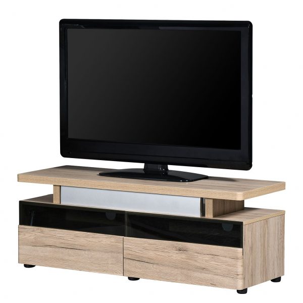 TV-Lowboard CU-Libre 220 - Eiche Sanremo Dekor / Schwarz TV-Lowboard CU-Libre 220 - Eiche Sanremo Dekor / Schwarz