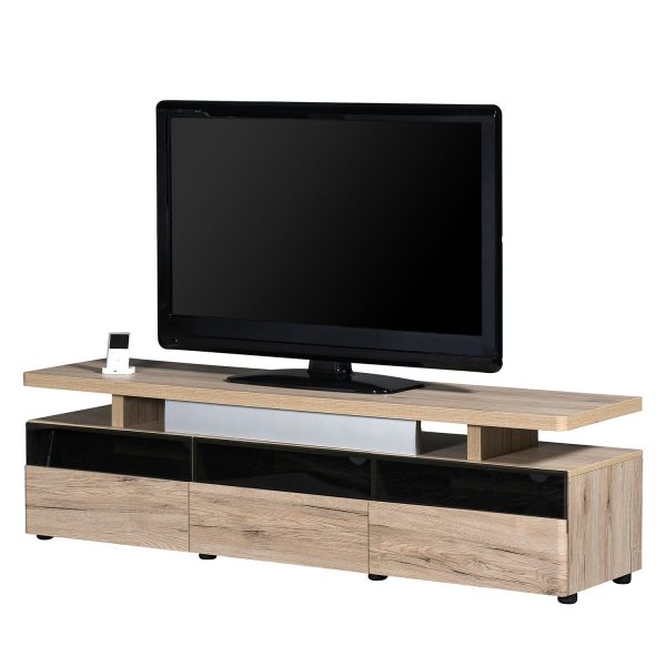TV-Lowboard CU-Libre 260 - Eiche Sanremo Dekor / Schwarz TV-Lowboard CU-Libre 260 - Eiche Sanremo Dekor / Schwarz