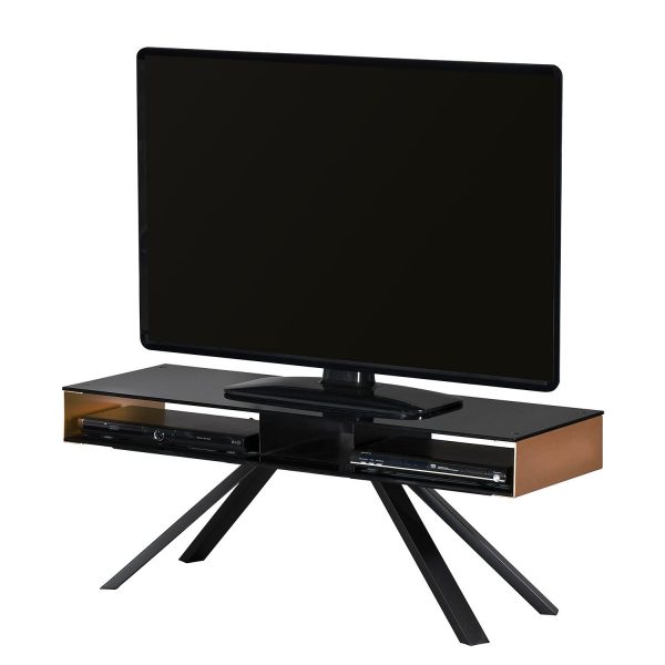 TV-Lowboard Smart TV - Glas / Aluminium - Schwarz / Kupfer TV-Lowboard Smart TV - Glas / Aluminium - Schwarz / Kupfer