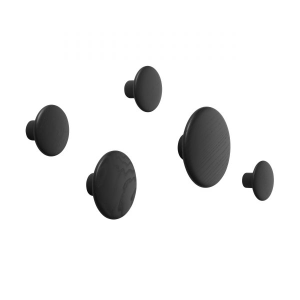 The Dots Garderobenhaken 5er-Set schwarz The Dots Garderobenhaken 5er-Set schwarz