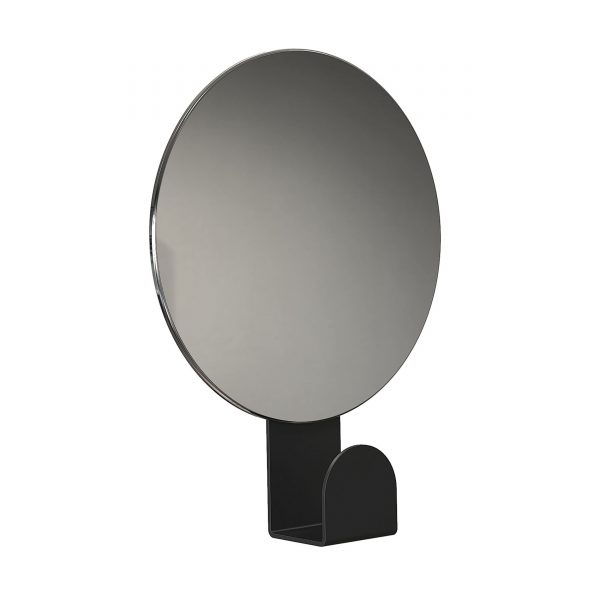 Unu Wandspiegel mit Haken rund schwarz Unu Wandspiegel mit Haken rund schwarz