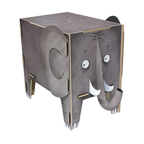 Vierbeiner Hocker und Beistelltisch Elefant Vierbeiner Hocker und Beistelltisch Elefant