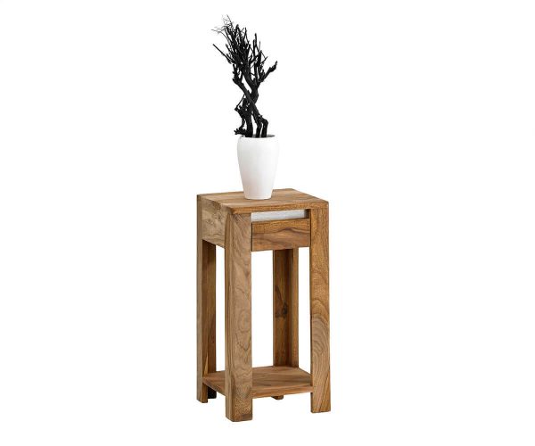 WOLF MÖBEL Blumensäule Boston 60 cm Sheesham Natur 1 Schublade, Beistelltische WOLF MÖBEL Blumensäule Boston 60 cm Sheesham Natur 1 Schublade, Beistelltische
