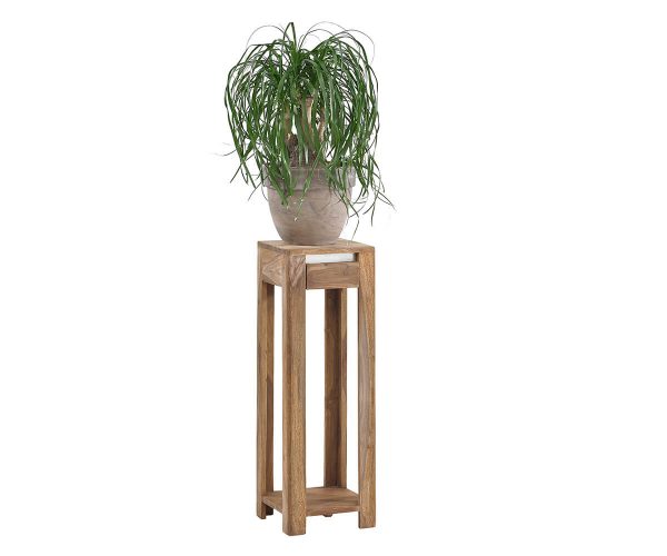 WOLF MÖBEL Blumensäule Boston 90 cm Sheesham Natur 1 Schublade, Beistelltische WOLF MÖBEL Blumensäule Boston 90 cm Sheesham Natur 1 Schublade, Beistelltische