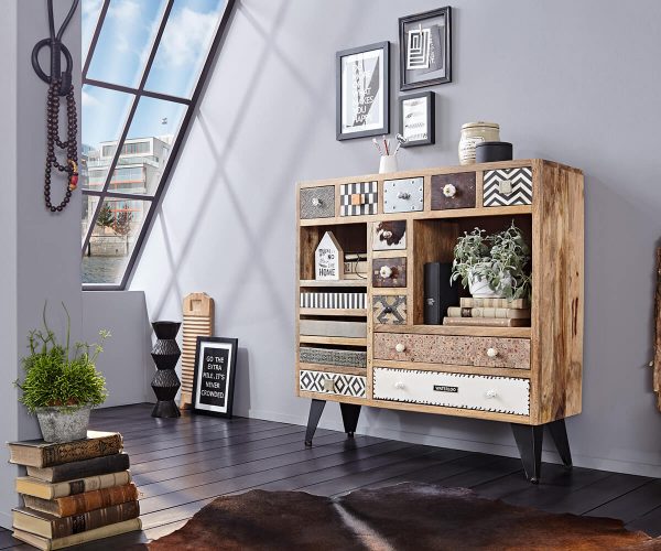 WOLF MÖBEL Sideboard Himalaya 104 cm Mango Natur 14 Schübe, Sideboards WOLF MÖBEL Sideboard Himalaya 104 cm Mango Natur 14 Schübe, Sideboards