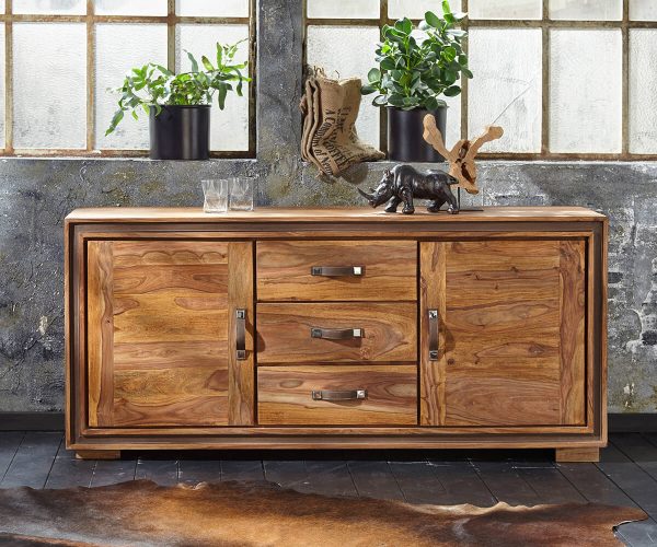 WOLF MÖBEL Sideboard Shan 175 Sheesham Shina 3 Schubladen 2 Türen, Sideboards WOLF MÖBEL Sideboard Shan 175 Sheesham Shina 3 Schubladen 2 Türen, Sideboards
