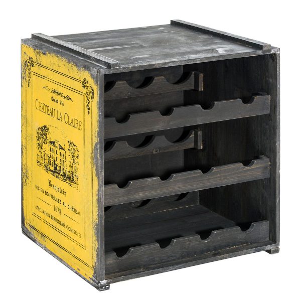 Weinregal Claire - Tannenholz - Gelb Weinregal Claire - Tannenholz - Gelb