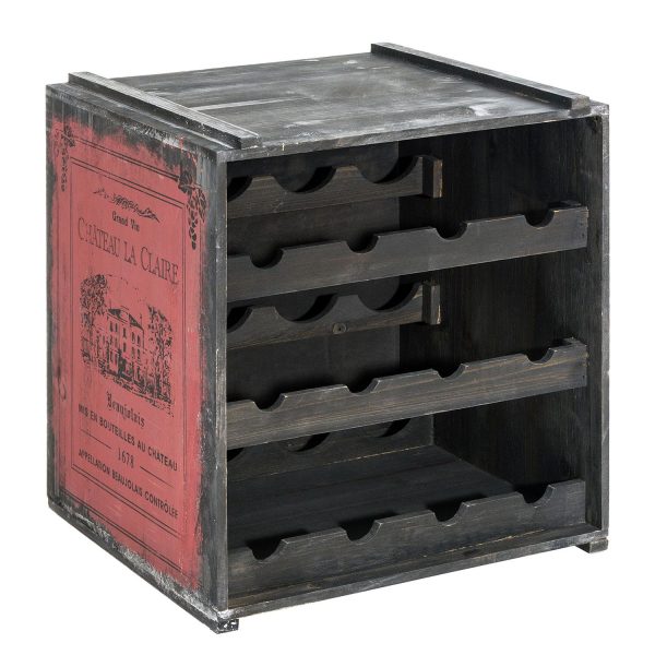 Weinregal Claire - Tannenholz - Rot Weinregal Claire - Tannenholz - Rot