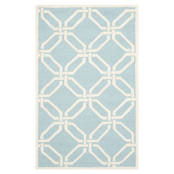Wollteppich Mollie - Wolle - Hellblau - 91 x 152 cm Wollteppich Mollie - Wolle - Hellblau - 91 x 152 cm