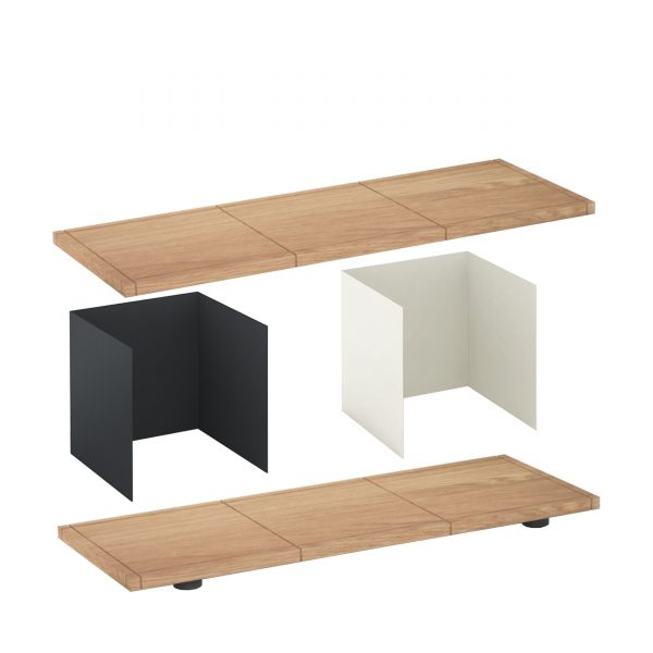 Yu Regalsystem Set 1 eiche schwarz weiß Yu Regalsystem Set 1 eiche schwarz weiß