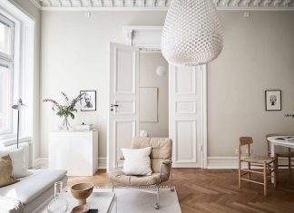 A Swedish Small Space in Cream and Caramel Tones