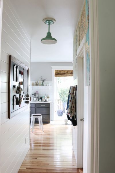 The-Inspired-Room-Shiplap-Hallway-Jadeite-Mint-Green-Barn-Light-Electric-Semi-Flush-Mount-400x600