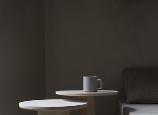 Pedestal tables by Vilde Hagelund