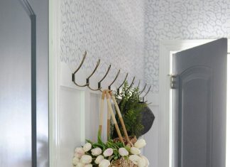 Wallpaper and Board and Batten in Laundry Room
