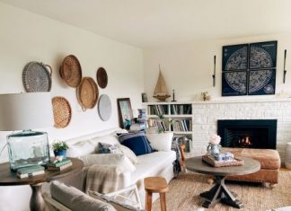 New Glass Lamp + Coastal Cottage Living Room