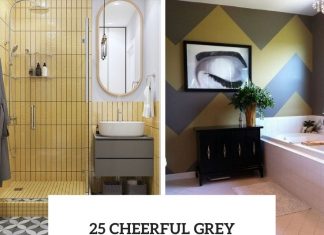25 Cheerful Grey And Yellow Bathrooms