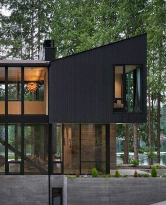 Old Boy Scout Camp Becomes Lakefront House Inspired by Minecraft