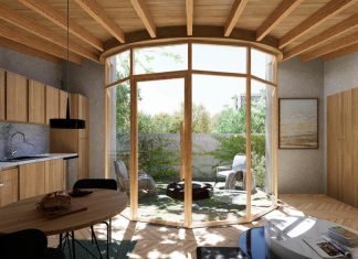 A Modern California ADU With a Unique Curved Wall of Windows