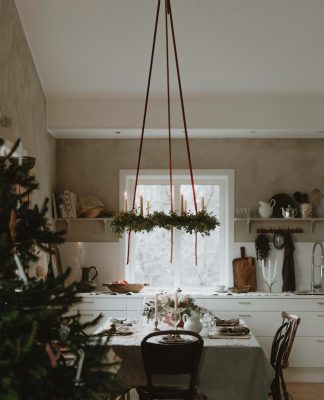 A Pretty, Swedish Table Setting at Christmas