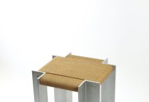 L4 stool by Lucas Cambier | Soft Brutalism in Aluminium and Danish Rope